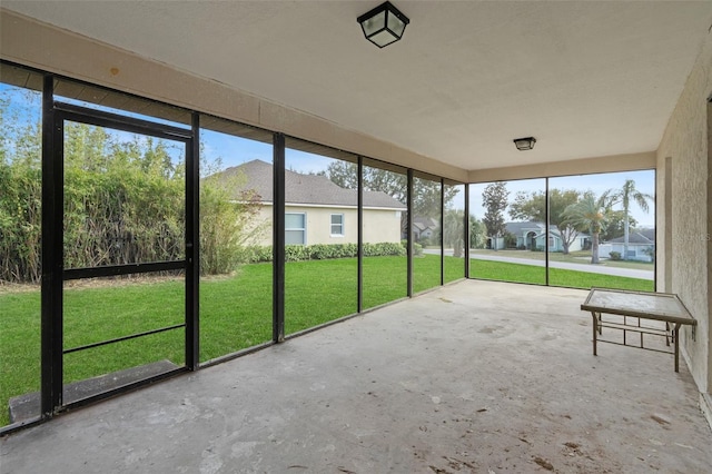 view of unfurnished sunroom