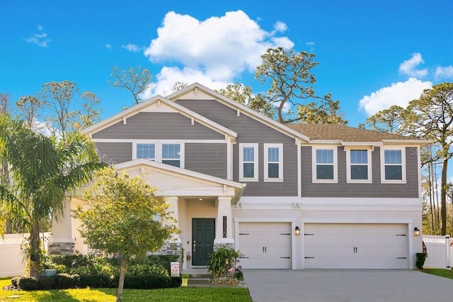 view of front of home with a garage