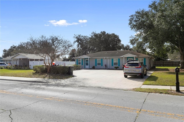 view of front of home with a front yard