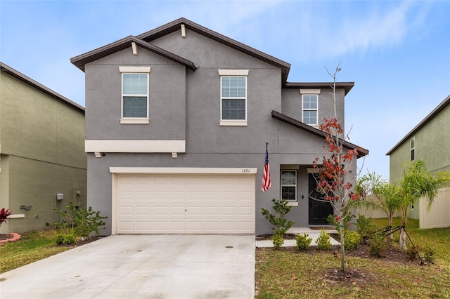 view of property with a garage