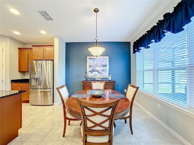 view of tiled dining room