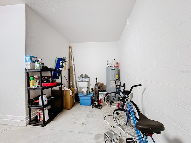 interior space featuring water heater