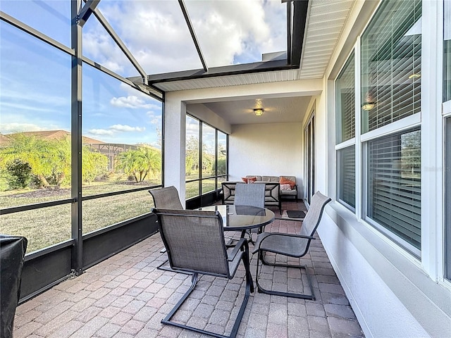 view of sunroom