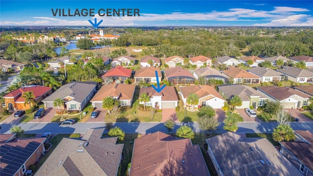 bird's eye view with a residential view