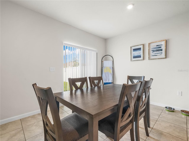 view of tiled dining space