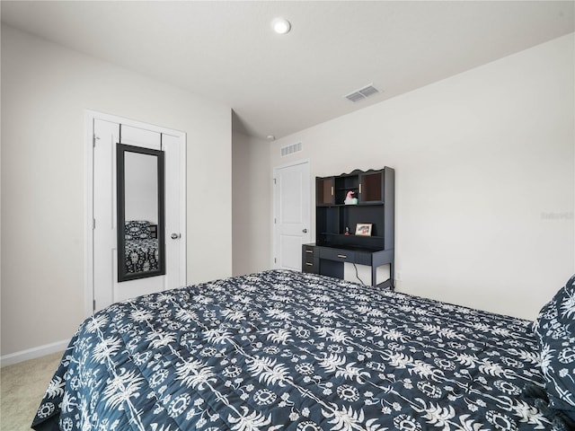 view of carpeted bedroom