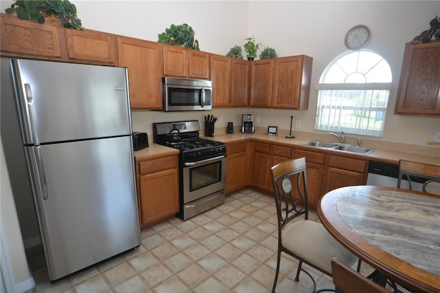 kitchen with stainless steel appliances and sink