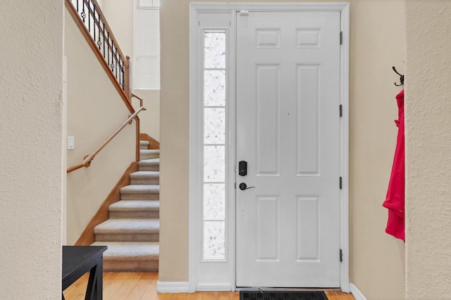 foyer featuring wood-type flooring