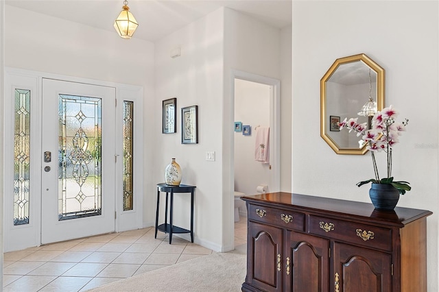 view of tiled foyer entrance