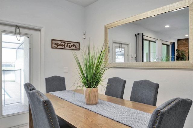 view of dining area