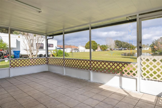 view of unfurnished sunroom