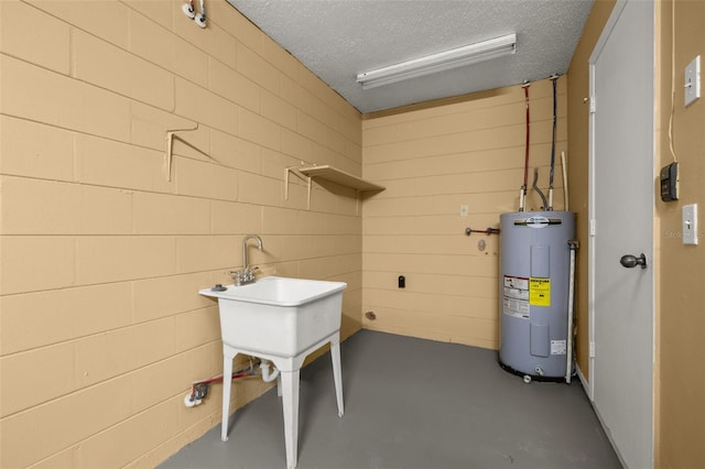 interior space featuring electric water heater