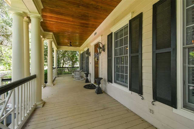 deck featuring a porch