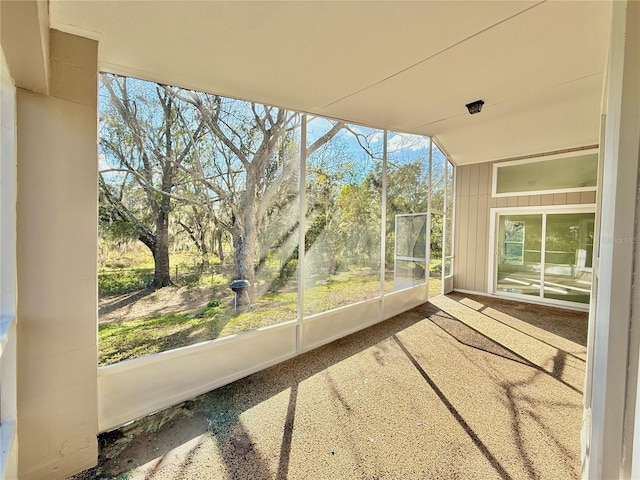 view of unfurnished sunroom