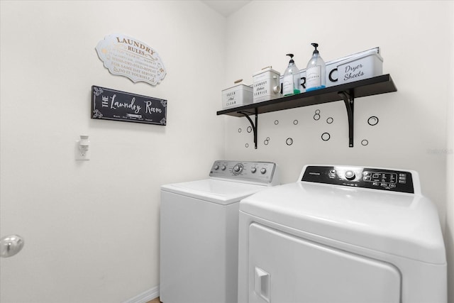 laundry area featuring independent washer and dryer