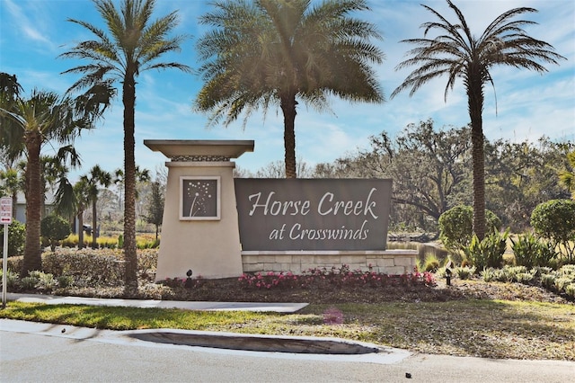 view of community sign