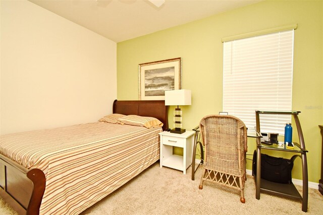 bedroom with carpet and ceiling fan