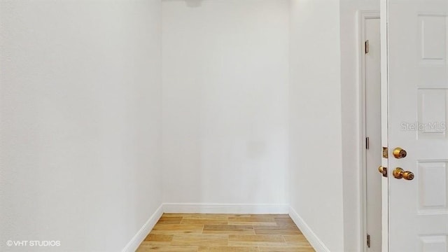 interior space with light hardwood / wood-style floors