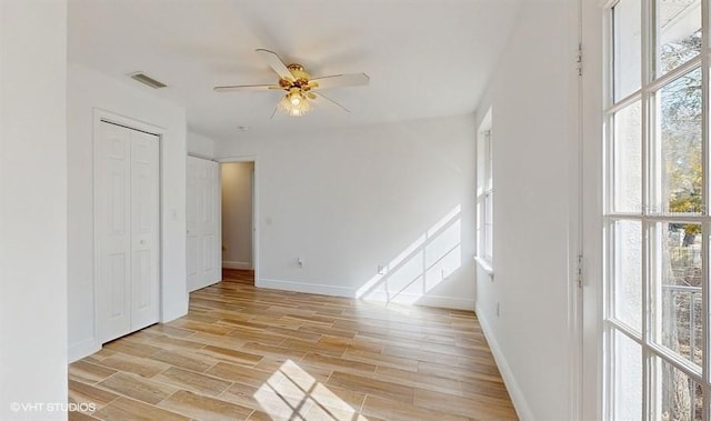 spare room featuring ceiling fan