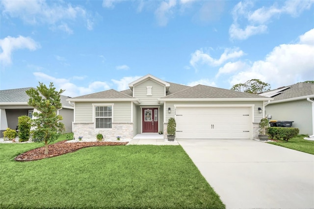 1944 Harvest Landing Cir, Lakeland, FL 33810 - view of front of home with a garage and a front lawn