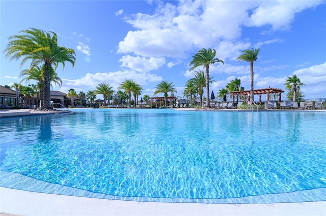 view of pool with a pergola