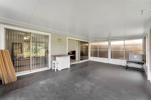 view of unfurnished sunroom