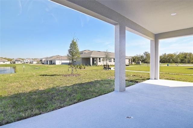 view of patio / terrace featuring a residential view