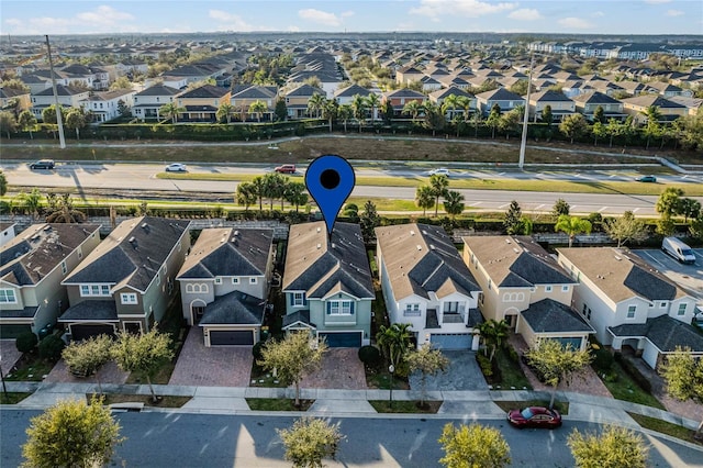 drone / aerial view featuring a residential view