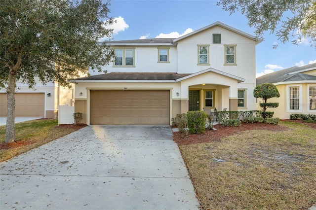 view of front of property featuring a garage