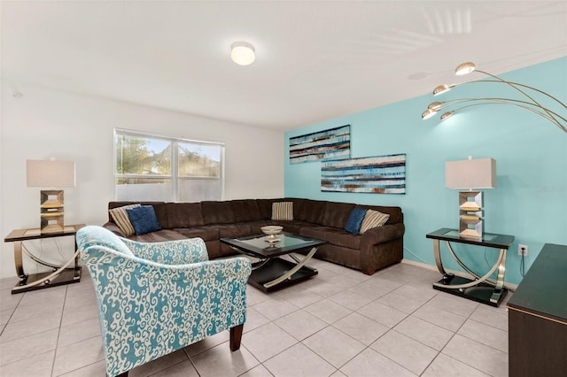 view of tiled living room