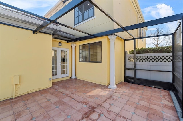 view of patio / terrace featuring french doors