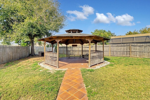 view of yard featuring a gazebo