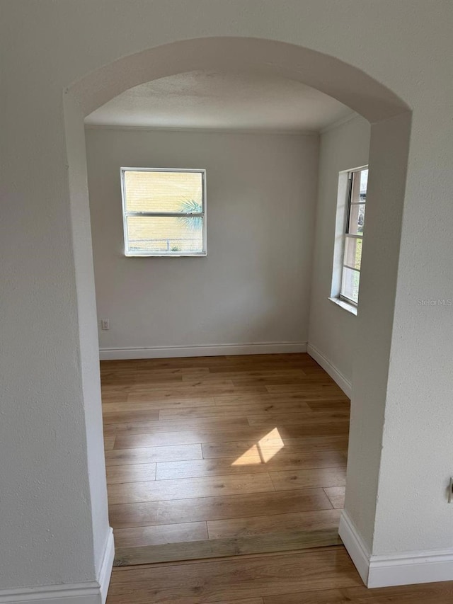 empty room featuring light wood-type flooring