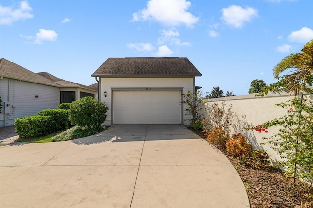 view of home's exterior with a garage