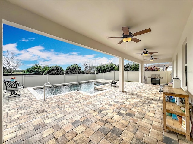 3857 San Isidro Cir, Saint Cloud, FL 34772 - view of swimming pool with a patio and ceiling fan