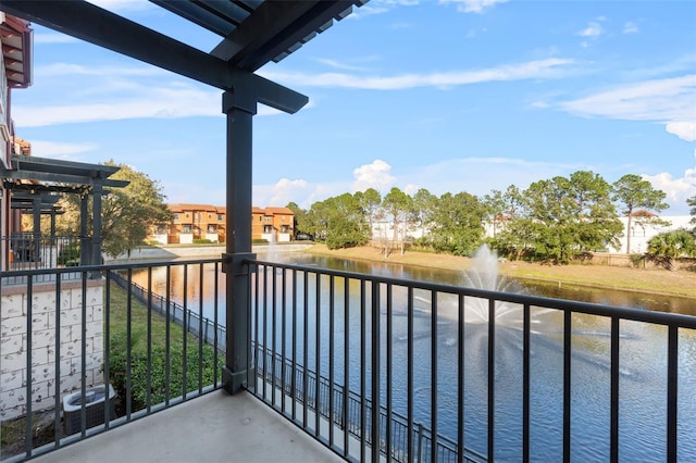 balcony with a water view