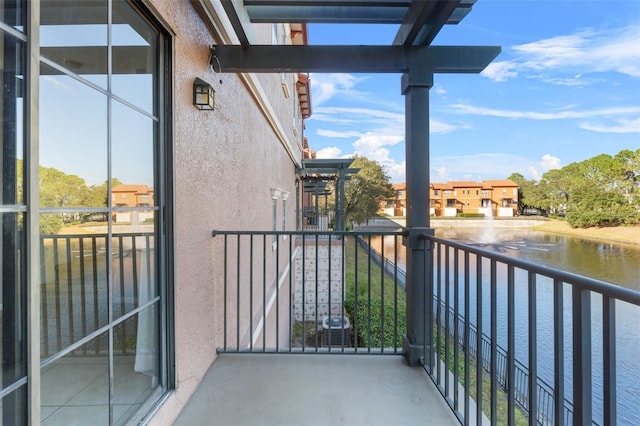 balcony with a water view