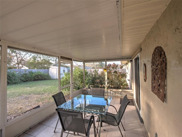 view of sunroom