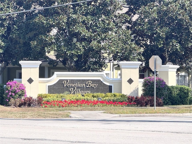 view of community sign