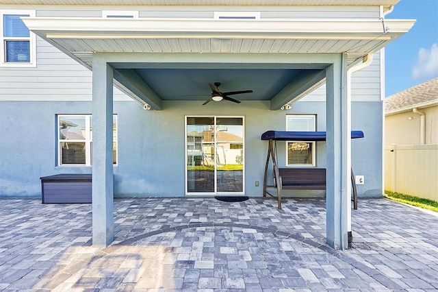 view of patio / terrace with ceiling fan