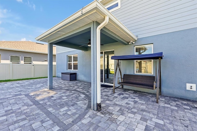 view of patio / terrace with ceiling fan