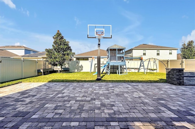 exterior space featuring a playground