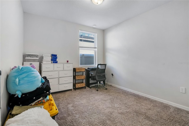 view of carpeted office space