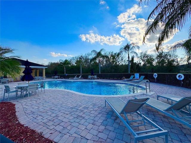 view of pool with a patio