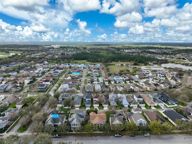 aerial view with a residential view