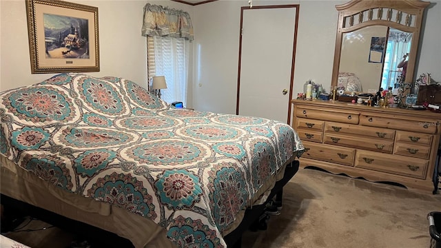 carpeted bedroom with multiple windows