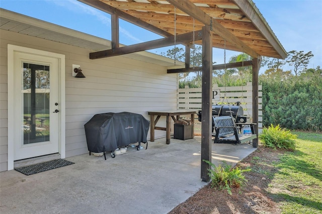 view of patio featuring area for grilling