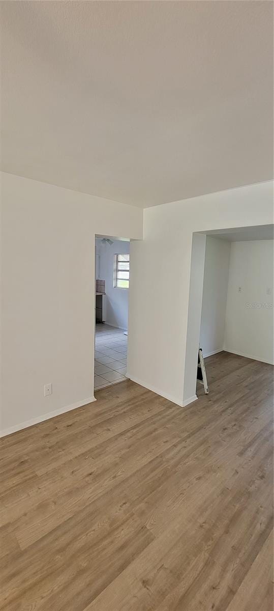 empty room featuring light hardwood / wood-style floors