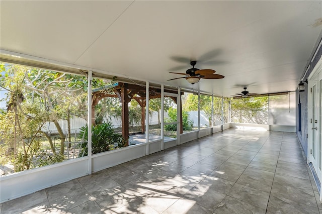 view of unfurnished sunroom