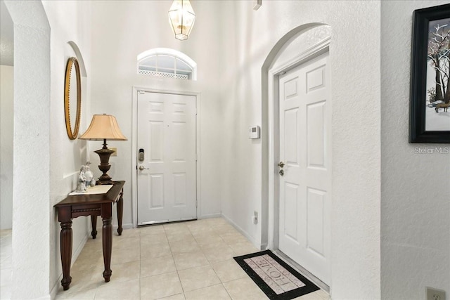 view of tiled entrance foyer